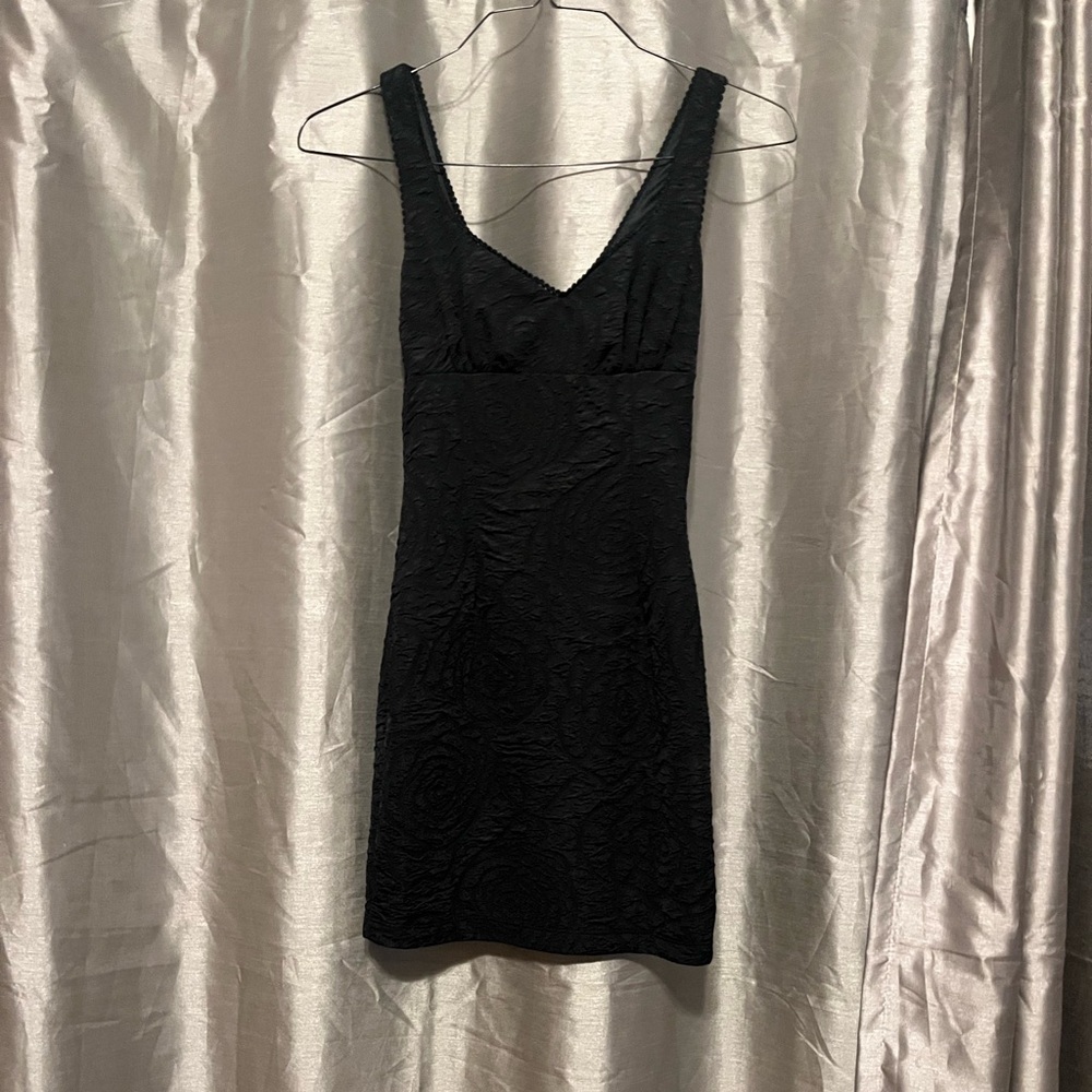 Elegant Black Textured Dress